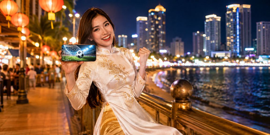 Người dùng ở Nha Trang xem sự kiện thể thao trên điện thoại với giao diện rõ ràng